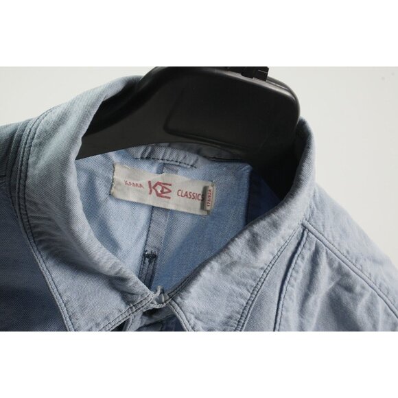 Kama Classics Men's Large Long Sleeve Light Blue Oxford Cotton Engineering Shirt - Picture 4 of 11